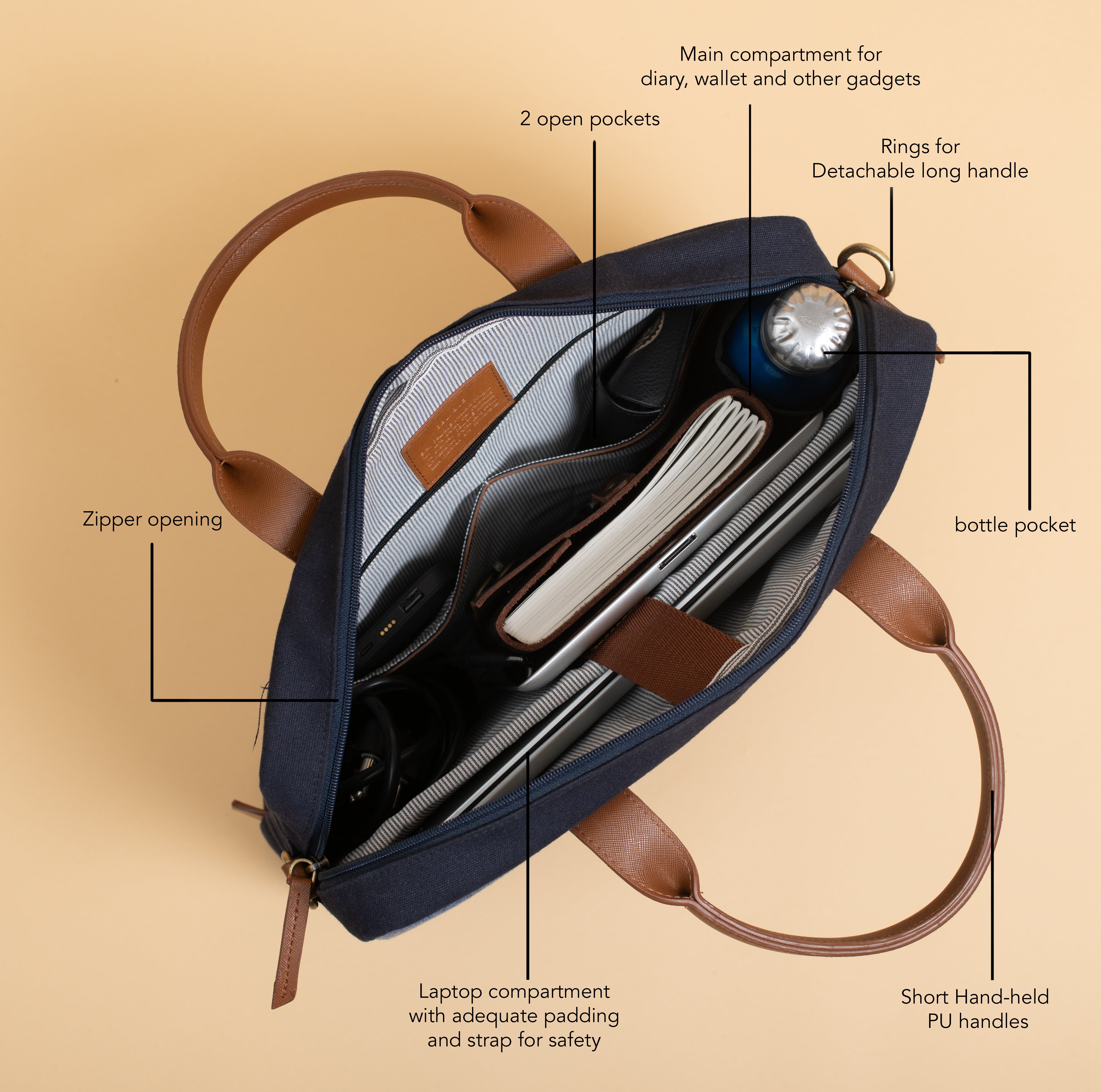 Laptop Messenger Bag for Men & Women- Trooper Laptop Messenger Bag for Men & Women- Trooper