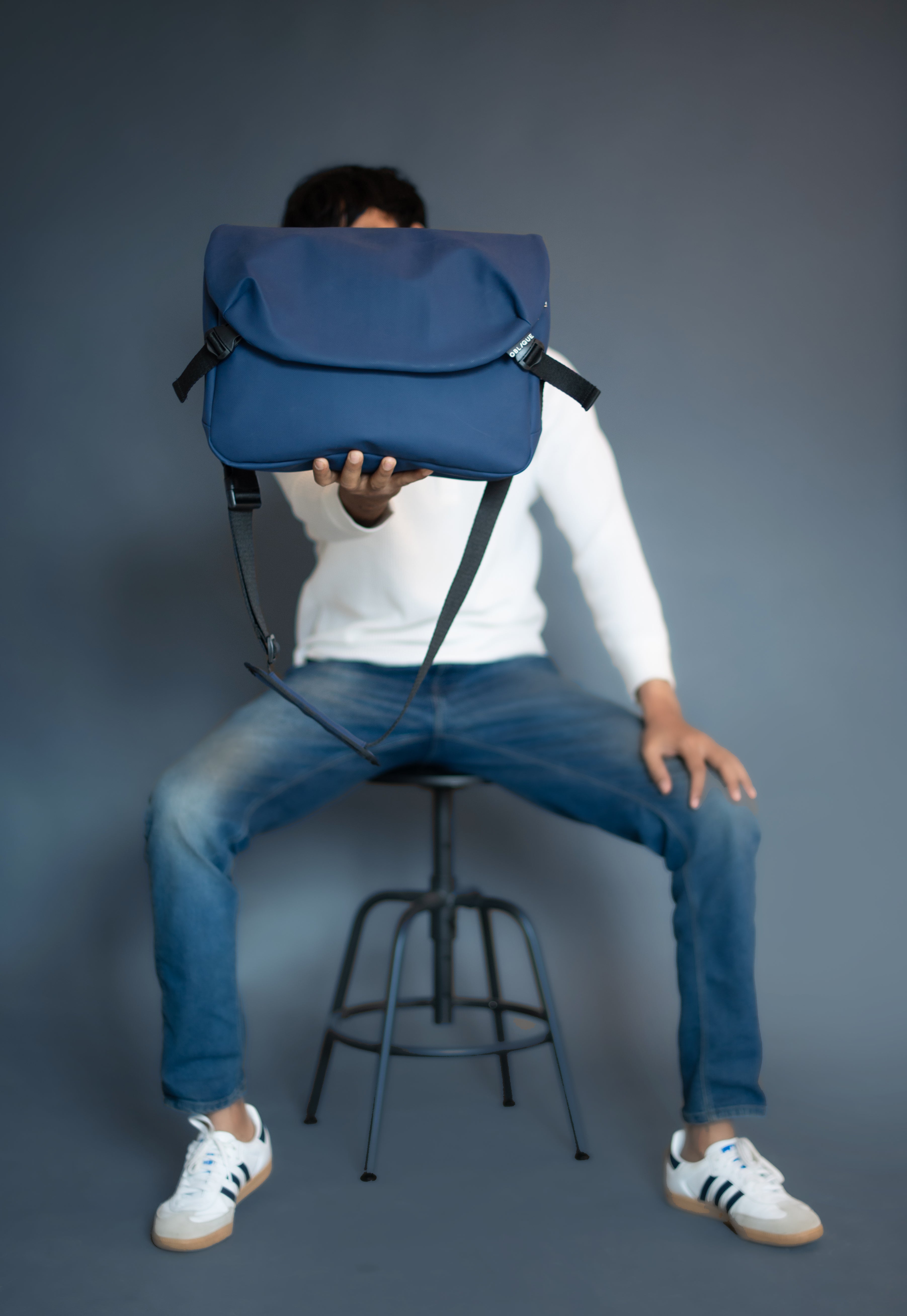 Azure Messenger Bag- Blue