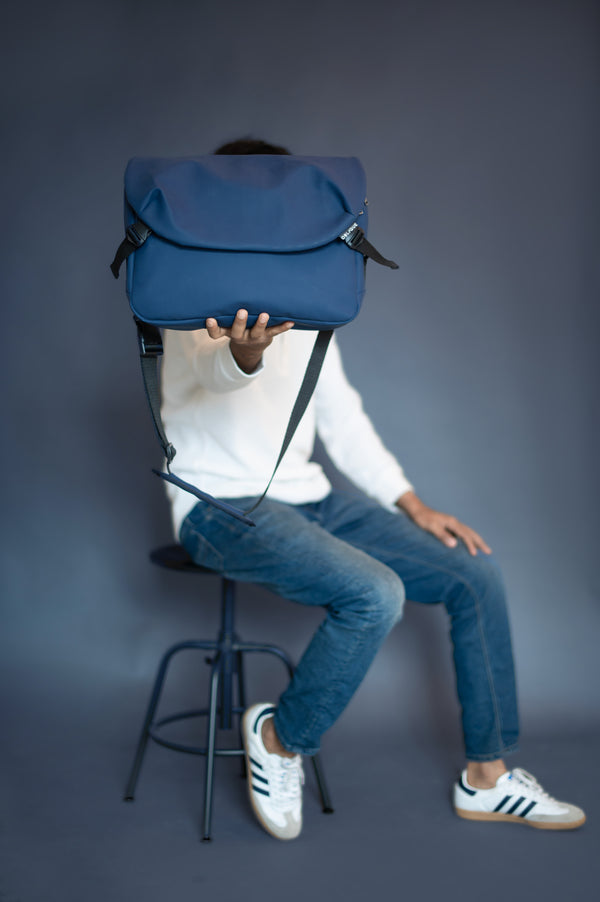 Azure Messenger Bag- Blue