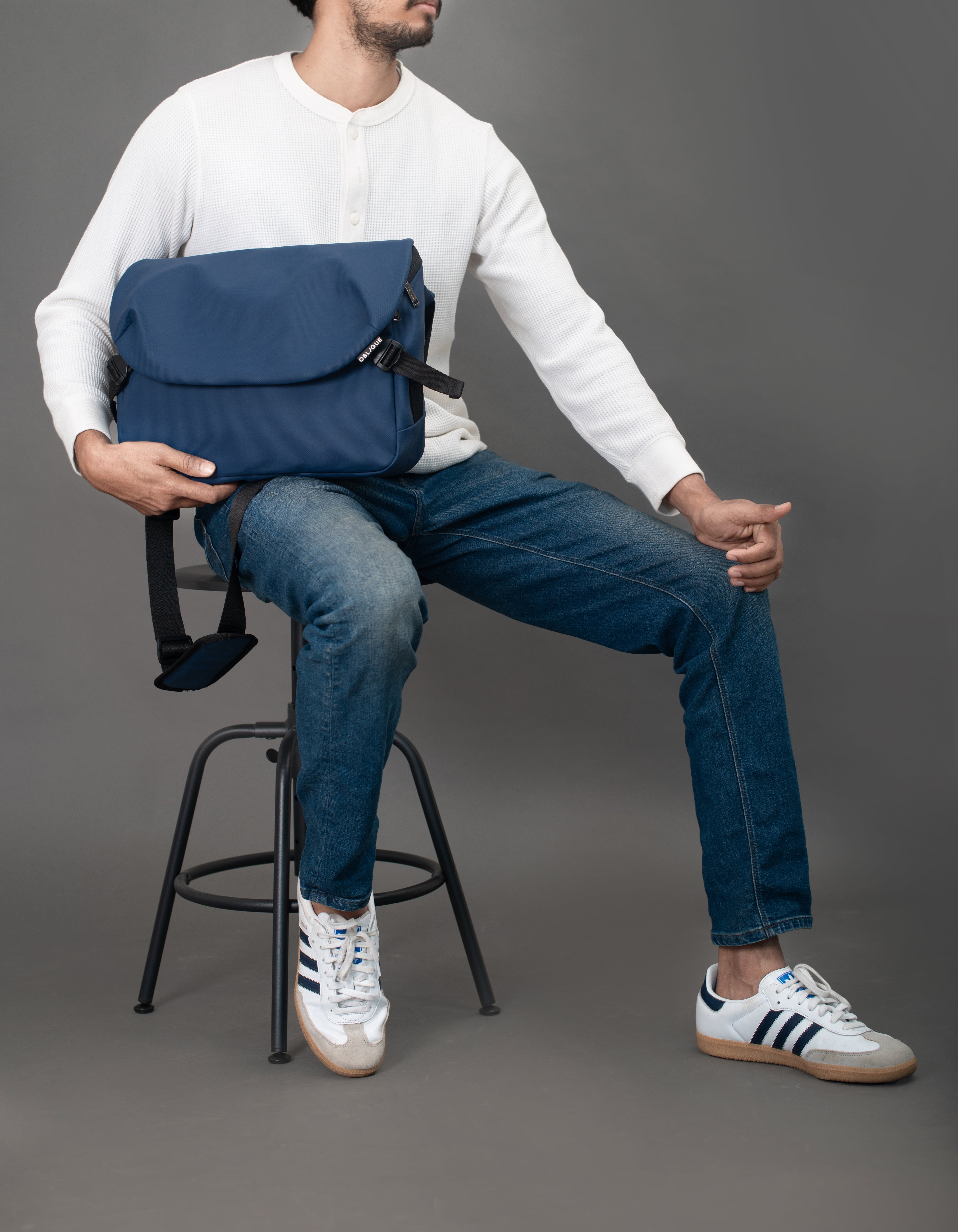 Azure Messenger Bag- Blue